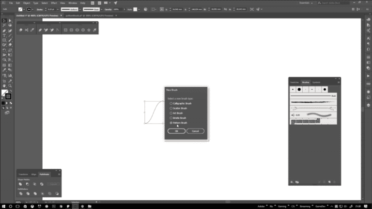 imagen de contexto print de pantalla en programa illustrator