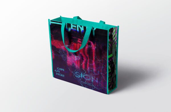 bolso rectangular con estampado temático de la agencia plenti